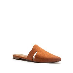 Hazelnut Vegan Suede Mule Flats